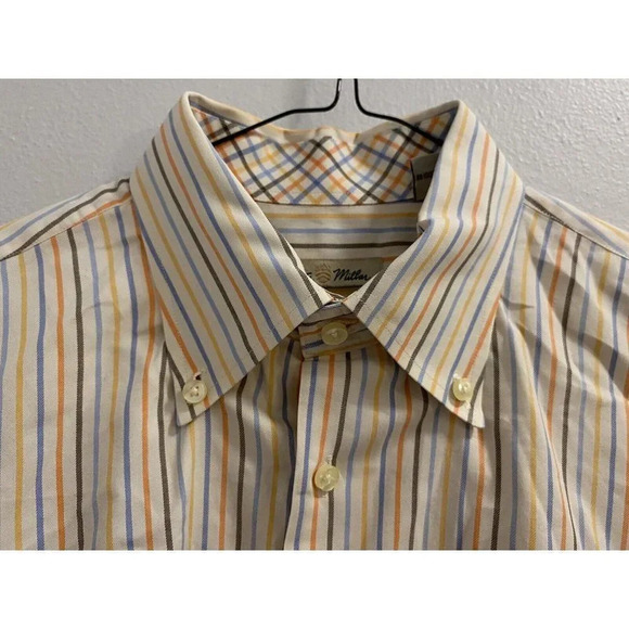 PETER MILLAR STRIPED BUTTON UP SHIRT - SIZE MEDIUM - - Picture 8 of 8
